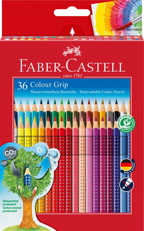 Faber Castell, Grip 2001 Akvarel Farveblyanter, 36 stk.